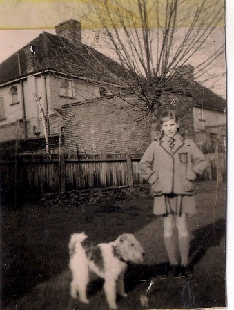 Cynthia outside my house